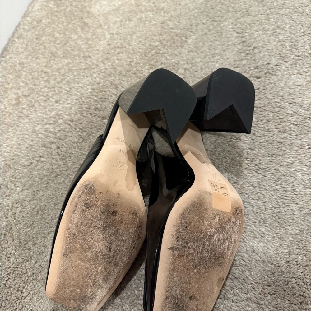 Louis Vuitton Black Heels with Square Toe and Embellishment - Worn 1 Time - Picture 11 of 12